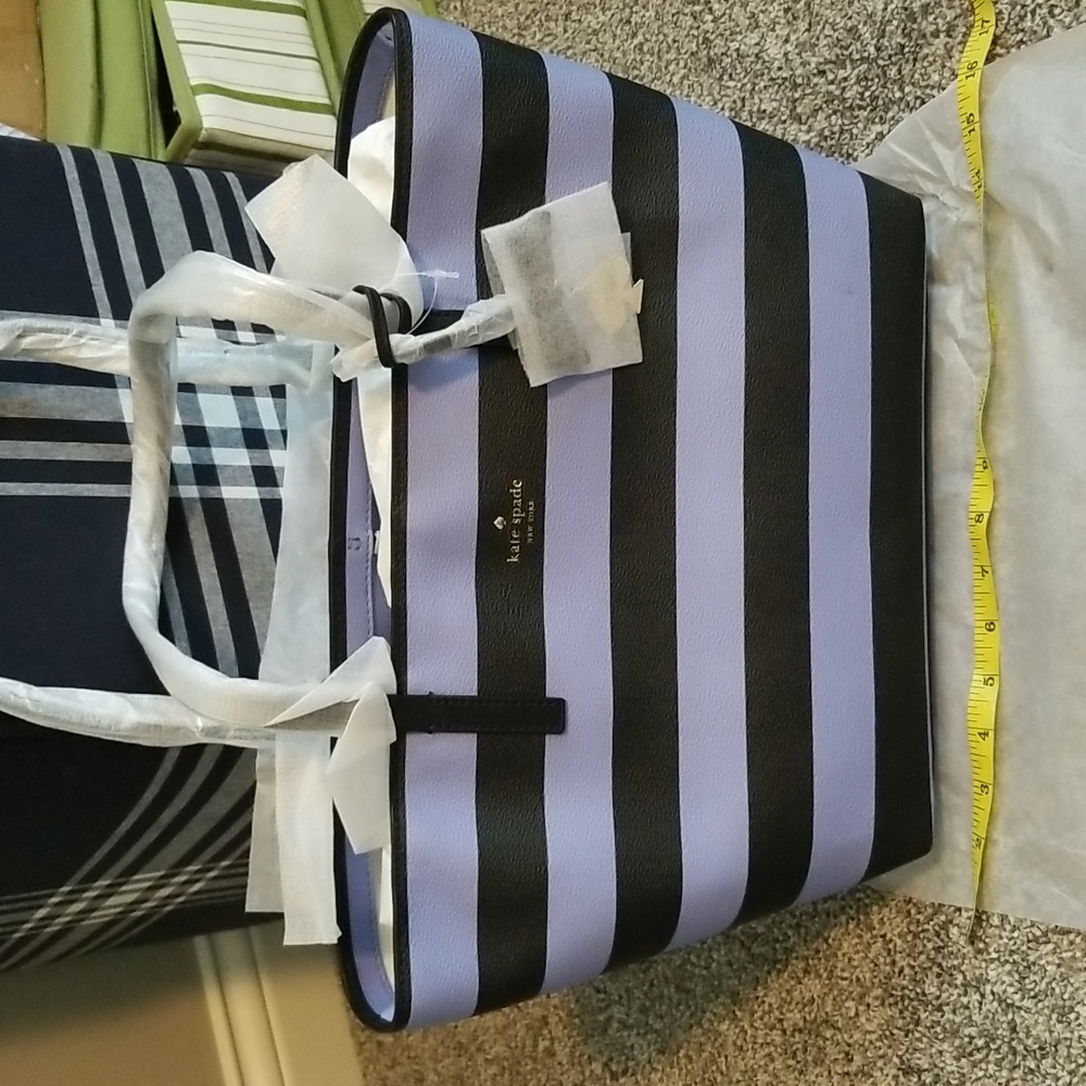 NWT Kate Spade handbags blue black stripe
